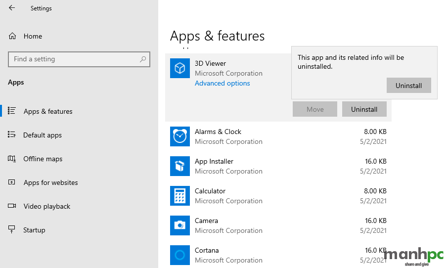 Cách gỡ bỏ ứng dụng Windows Apps tích hợp sẵn trên Windows 10