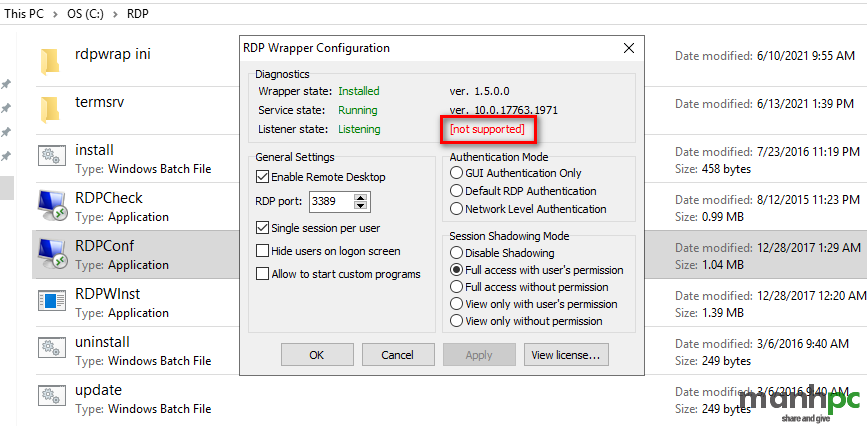 RDP Wrapper Configuration