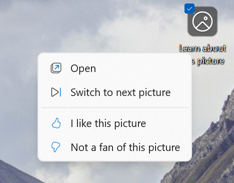 Updated Windows Spotlight icon on the desktop when Spotlight is turned on