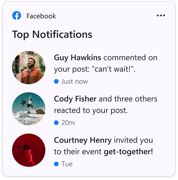 The Facebook widget