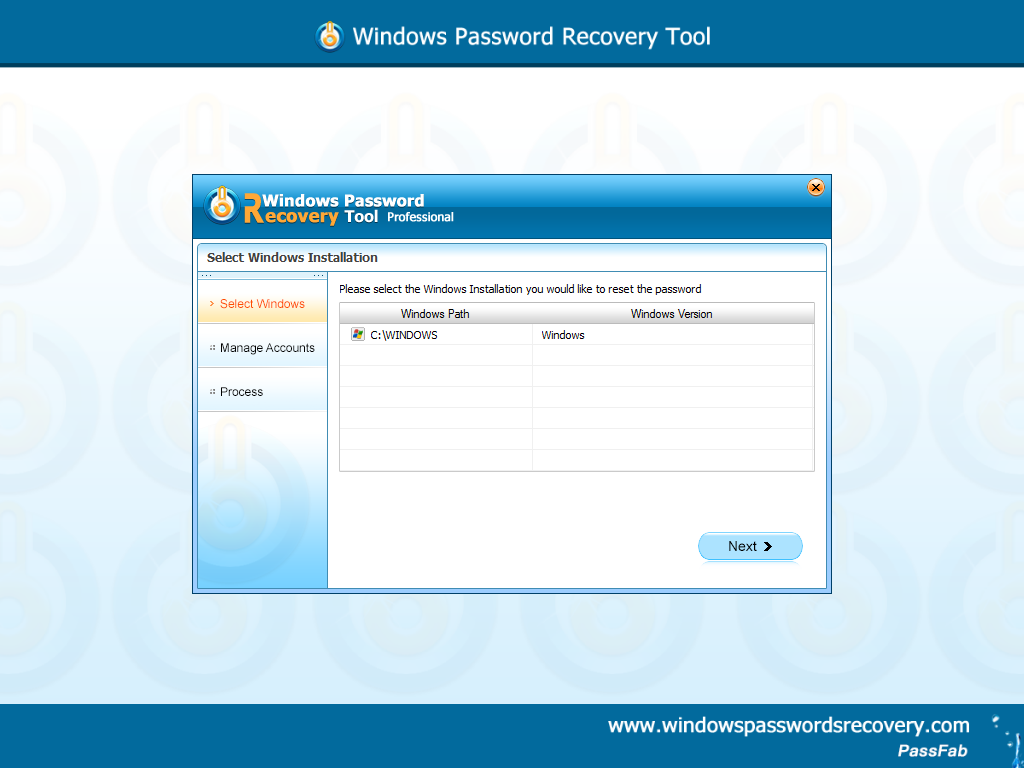 Windows Password Recovery Tool Professional