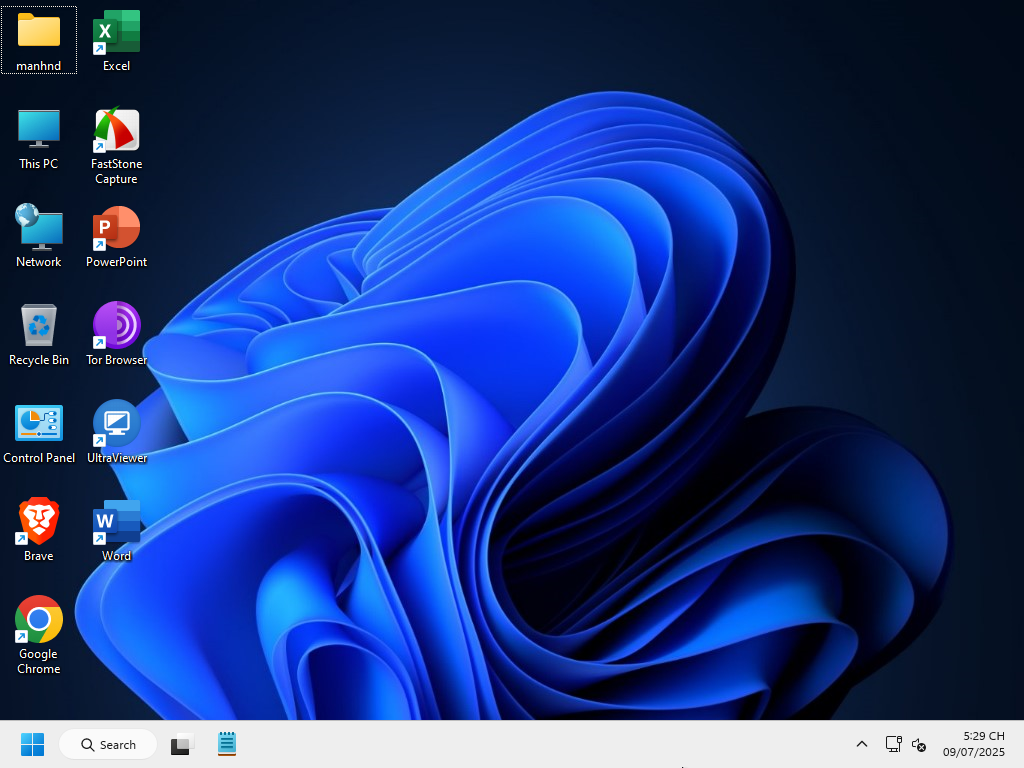 Màn hình Desktop phiên bản Windows 11 Enterprise G 23H2