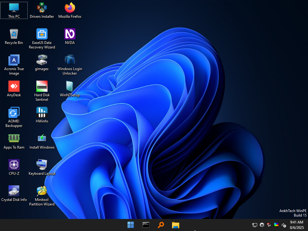 AnkhTech WinPE - Màn hình desktop