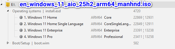 Các phiên bản Windows 11 25H2 Arm64
