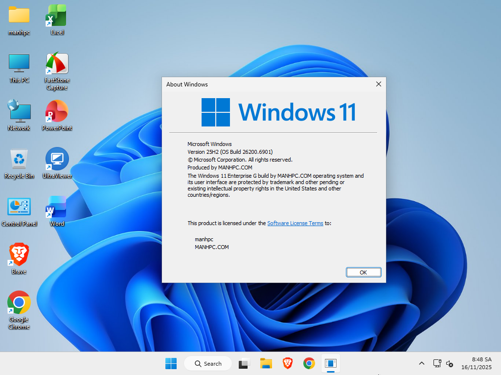 Bộ cài Windows 11 Enterprise G 25H2 (OS Build 26200.6901)