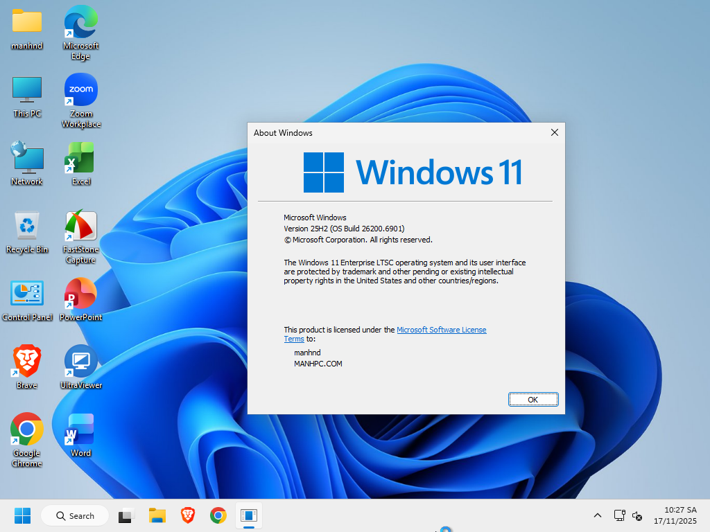 Bộ cài Windows 11 Enterprise LTSC 25H2 (OS Build 26200.6901)