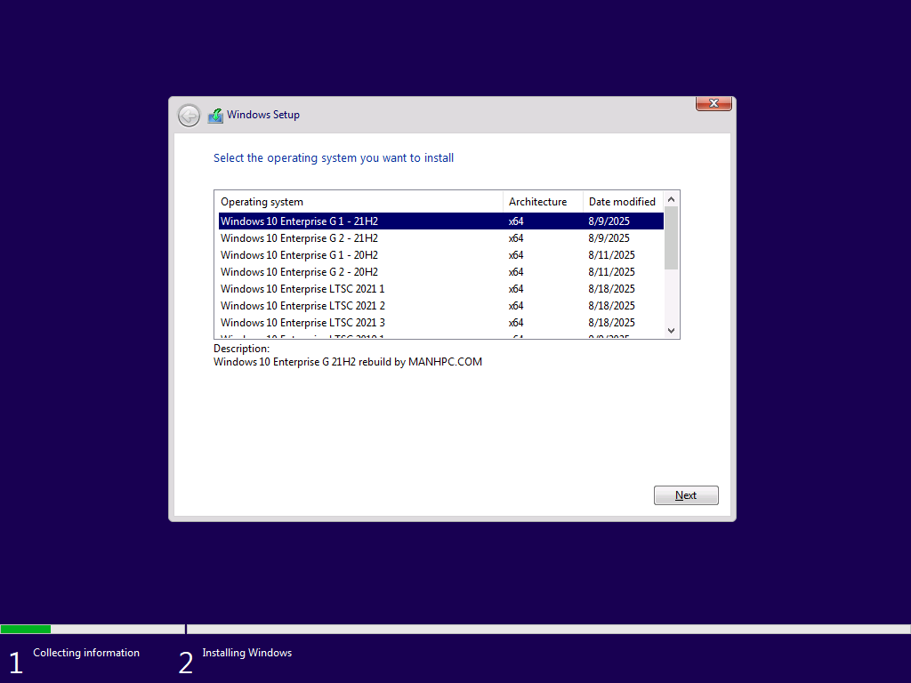 Bộ cài Windows 10 Enterprise G - LTSC All In One x64