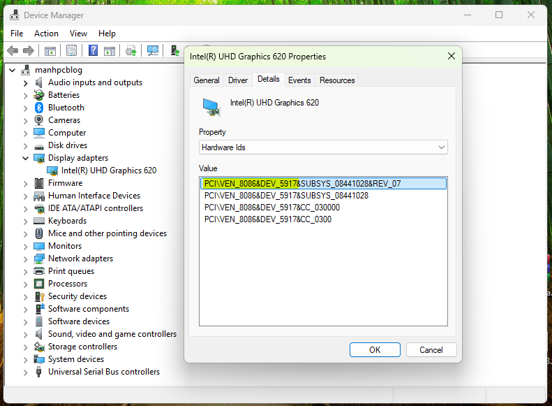Device Manage Hardware ID