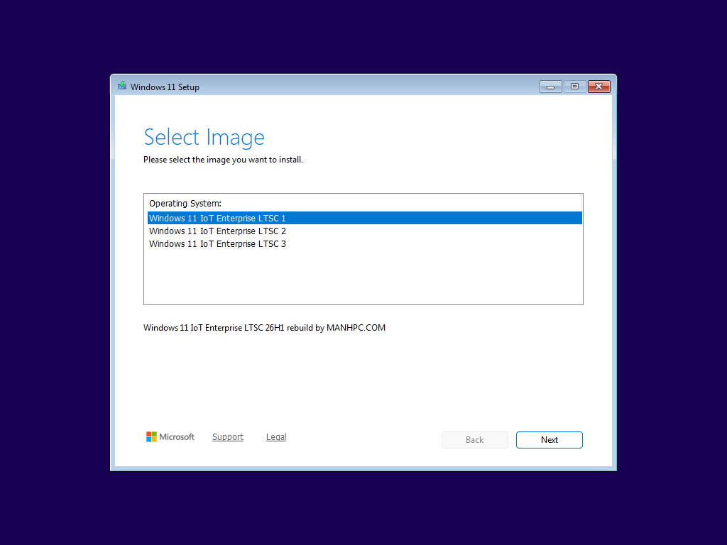 Các phiên bản Windows 11 IoT Enterprise LTSC 26H1 rebuild by MANHPC.COM